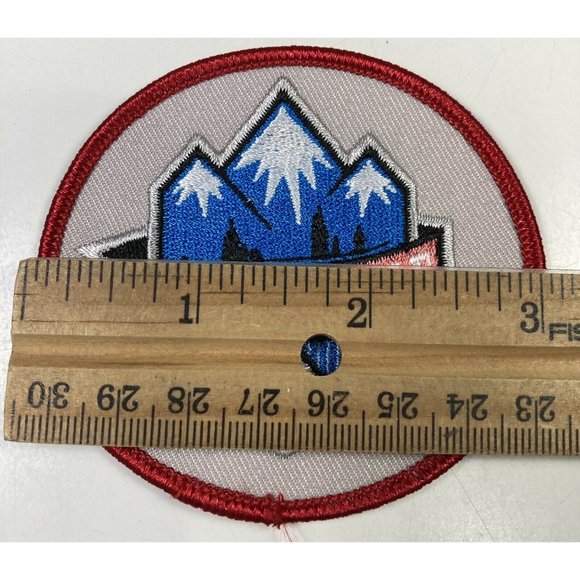 Boy Scouts Popcorn Sale Patch BSA Round Blue Gray Red White Mountains 210106 - Picture 2 of 3